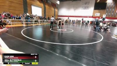 80 lbs Cons. Round 2 - Kade Kirk, Powell Middle School vs Neal Butterfield, Powell Middle School