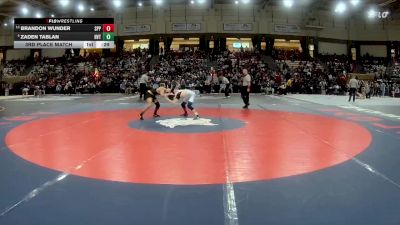 113-2A/1A 3rd Place Match - Brandon Wunder, Sparrows Point vs Zaden Tablan, Harford Technical