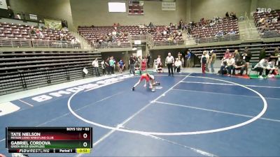 83 lbs Cons. Round 5 - Tate Nielson, Payson Lions Wrestling Club vs Gabriel Cordova, Green River Grapplers