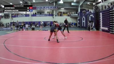 145 lbs Champ. Round 1 - Jayden Baca, Ottawa University vs McKenna Haltom, Unattached