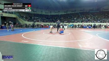 100 lbs Round Of 32 - Ahlanna Colon-Wright, Central Middle School vs Addy Bain, Glenpool JH