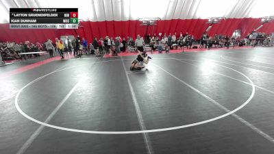 16U Boys - 106 lbs Champ. Round 1 - Kian Dunham, Wisconsin vs Layton Gruenenfelder, RT Elite Wrestling