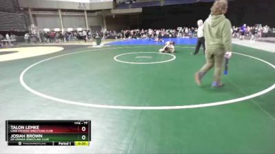 77 lbs Cons. Round 2 - Josiah Brown, UP Vikings Wrestling Club vs Talon Lemke, Lake Stevens Wrestling Club