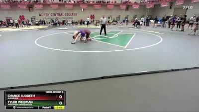 133 lbs Cons. Round 3 - Tyler Weidman, Wisconsin-Whitewater vs Chance Suddeth, Augsburg