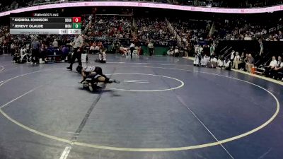 100 lbs Quarterfinal - Jenevy Olalde, Mount Airy vs Kisinda Johnson, South Garner