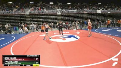 130 lbs 3rd Place Match - Myles Baugh, Worland Wrestling Club vs Beck Miller, Touch Of Gold Wrestling Club