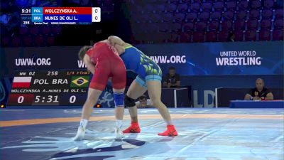 62 kg 1/4 Final - Aleksandra Wolczynska, Poland vs Lais Nunes De Oliveira, Brazil