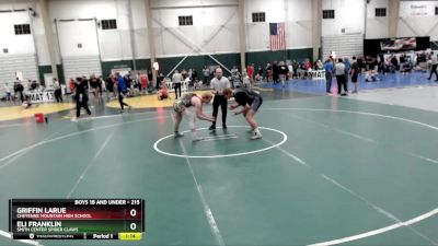 215 lbs Quarterfinal - Eli Franklin, Smith Center Spider Claws vs Griffin LaRue, Cheyenne Mountain High School
