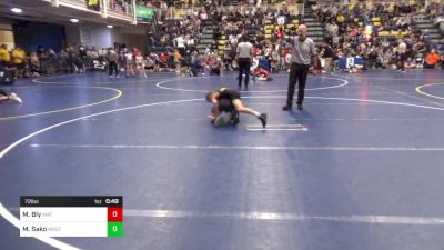 72 lbs Quarterfinal - Matthew Bly, Mat Assassins vs Maximus Sako, Westshore