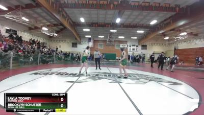 Girls 172 lbs Cons. Semi - Brooklyn Schuster, Red Bluff Girls vs Layla Toomey, Paradise Girls