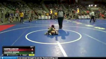 46 lbs Semifinal - Cooper Carlton, Cowboy Wrestling Club vs Maverick Higgins, Harrah Little League