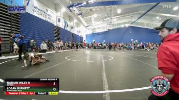 58 lbs Champ. Round 1 - Nathan Wiley Ii, Butler vs Logan Burnett, Sunflower Kids