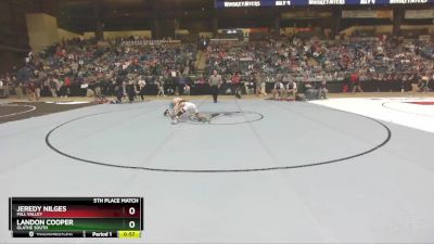 6A - 106 lbs 5th Place Match - Jeredy Nilges, Mill Valley vs Landon Cooper, Olathe South