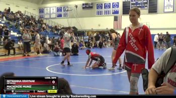 116 lbs Cons. Semi - Mackenzie Muniz, Hillcrest vs Setsianna Kraynak, AB Miller