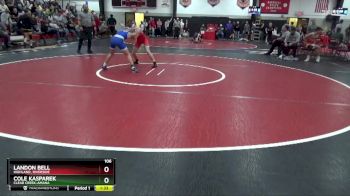 106 lbs Round 4 - Cole Kasparek, Clear Creek-Amana vs Landon Bell, Highland, Riverside