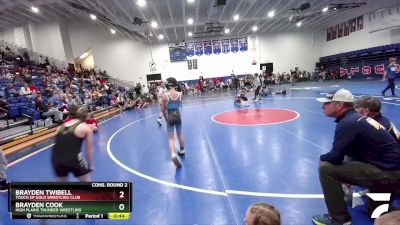 92 lbs Cons. Round 2 - Brayden Twibell, Touch Of Gold Wrestling Club vs Brayden Cook, High Plains Thunder Wrestling