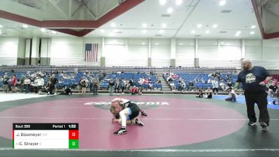 123 lbs Cons. Round 6 - Colin Strayer, Crown Point vs John Bissmeyer, Cathedral