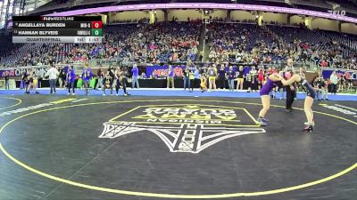 Girls-130 lbs Quarterfinal - Angellaya Burden, Mio-Au Sable Hs Girls vs Hannah Blyveis, Fowlerville Hs Girls