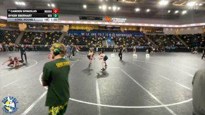 132 lbs Cons. Round 1 - Camden Spiniolas, Woodstock (Marian) vs Ryker Eberhart, Waverly-Shell Rock