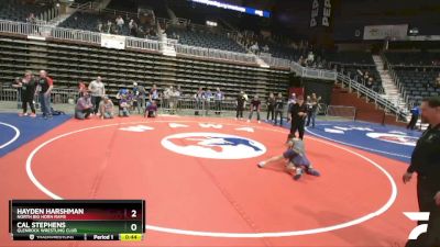 86 lbs 5th Place Match - Hayden Harshman, North Big Horn Rams vs Cal Stephens, Glenrock Wrestling Club