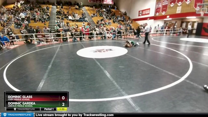 91 lbs 1st Place Match - Dominic Glass, Cody Middle School vs Dominic ...