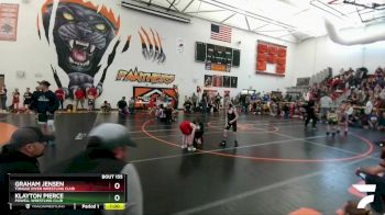 56 lbs Quarterfinal - Klayton Pierce, Powell Wrestling Club vs Graham Jensen, Tongue River Wrestling Club