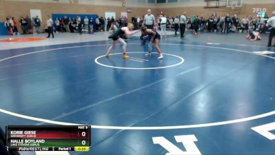 120lbs Cons. Round 6 - Halle Boyland, Lake Stevens (Girls) vs Korie Giese, University (Girls)