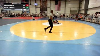 120 lbs Rr Rnd 1 - Kaiden Braun, Wrecking Crew Wrestling Club vs Jonah Stevens, Journeymen Wrestling Red
