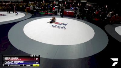 118 lbs Quarterfinal - Kaiya Maggini, USA Gold Wrestling Club vs Mariana Gonzalez, Red Wave Wrestling