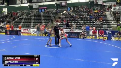 83 lbs Quarterfinal - Christian West, KS vs Cody Bakhsh, MD