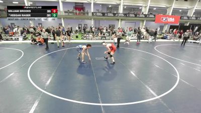 Junior Boys - 157 lbs Cons. Round 2 - Keegan Rager, Sheridan Wrestling Club vs William Brooks, Scanlan Wrestling Academy