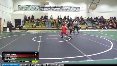 149 lbs Quarterfinal - James Juarez, Bakersfield College vs Felix Osorio, Cerritos College