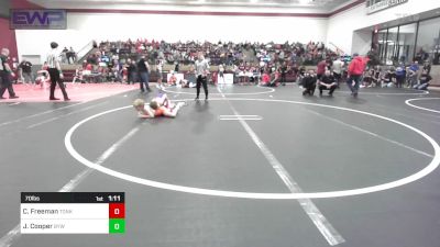 70 lbs Semifinal - Connor Freeman, Tonkawa Takedown Club vs James Cooper, Bristow Youth Wrestling