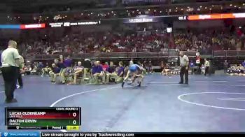 1A-106 lbs Cons. Round 2 - Dalton Ervin, Moravia vs Lucas Oldenkamp, Lake Mills