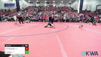 73-76 lbs Quarterfinal - Abram Griekspoor, Maize Wrestling Club vs Kroy Wolfe, Blackwell Wrestling Club