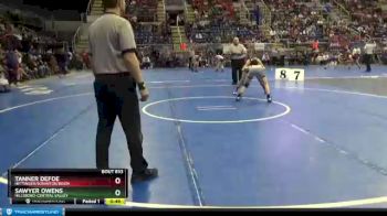 120 lbs Cons. Round 3 - Sawyer Owens, Hillsboro-Central Valley vs Tanner Defoe, Hettinger/Scranton/Bison