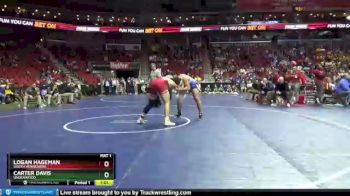 1A-195 lbs Cons. Round 3 - Logan Hageman, South Winneshiek vs Carter Davis, Underwood