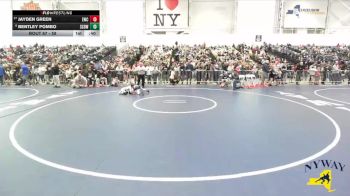 58 lbs Champ. Round 1 - Jayden Green, Eden Wrestling Club vs Bentley Pombo, SV Saber Den Wrestling