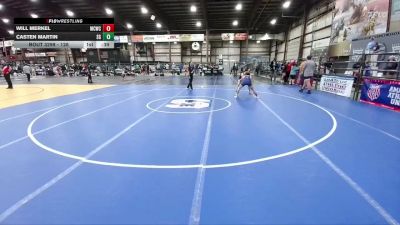 126 lbs Cons. Round 4 - Casten Martin, Stillwater Gladiators vs Will Merkel, Miles City Wrestling Club