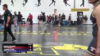 136 lbs Champ. Round 1 - Rayne Snyder, Trine University vs Sydney Park, North Central College