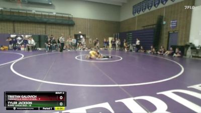 90 lbs Round 1 (6 Team) - Tristan Galovich, Thermopolis Middle School vs Tyler Jackson, Burns Junior High