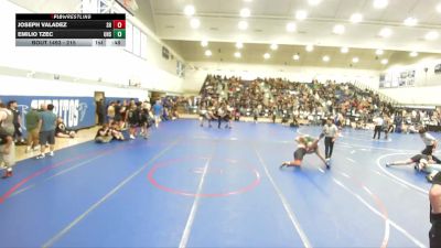 215 lbs Cons. Round 2 - Joseph Valadez, Sunny Hills vs Emilio Tzec, Upland High School