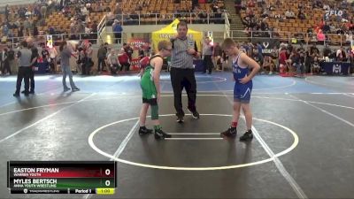 100 lbs Cons. Semi - Myles Bertsch, Anna Youth Wrestling vs Easton Fryman, Warren Youth