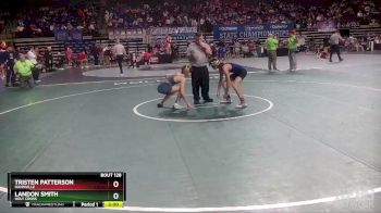 D 1 120 lbs Champ. Round 2 - Tristen Patterson, Hahnville vs Landon Smith, Holy Cross