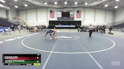 131 lbs Finals (4 Team) - Jayden Duncanson, Tioga Sr HS vs Karahn King, John H Glenn HS