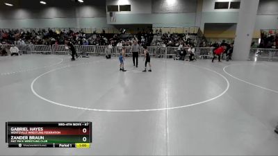 67 lbs Cons. Round 3 - Zander Braun, Mat Pack Wrestling Club vs Gabriel Hayes, Wentzville Wrestling Federation