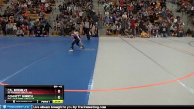 45 lbs Quarterfinal - Cal Boehlke, No Nonsense Wrestling vs Bennett Burich, Mollitium Wrestling Club