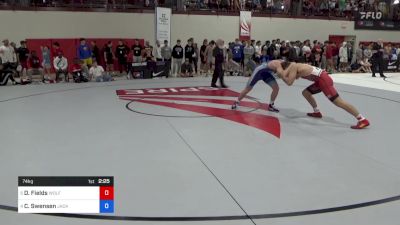 74 kg Quarterfinal - Derek Fields, Wolfpack Wrestling Club vs Cael Swensen, Jackrabbit Wrestling Club