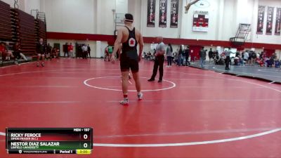 197 lbs Cons. Round 4 - Nestor Diaz Salazar, Linfield University vs Ricky Feroce, Simon Fraser (B.C.)