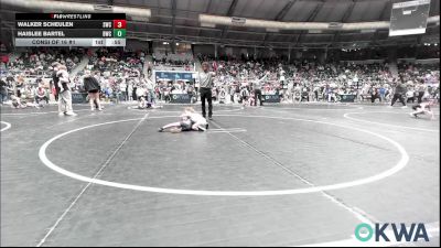 43 lbs Consi Of 16 #1 - Walker Scheulen, Salina Wrestling Club vs Haislee Bartel, Bartlesville Wrestling Club
